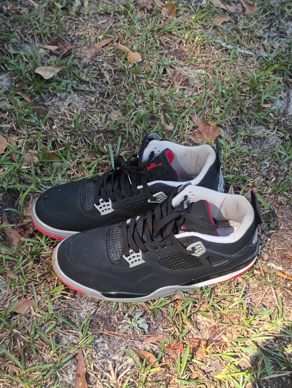 Jordan 4 Men's Black and Red Low-Top Basketball Sneakers